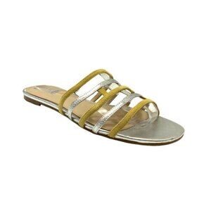 Botkier Bridger Leather Sandals Gold Silver Bicolor Flat Chic Breathable 7.5